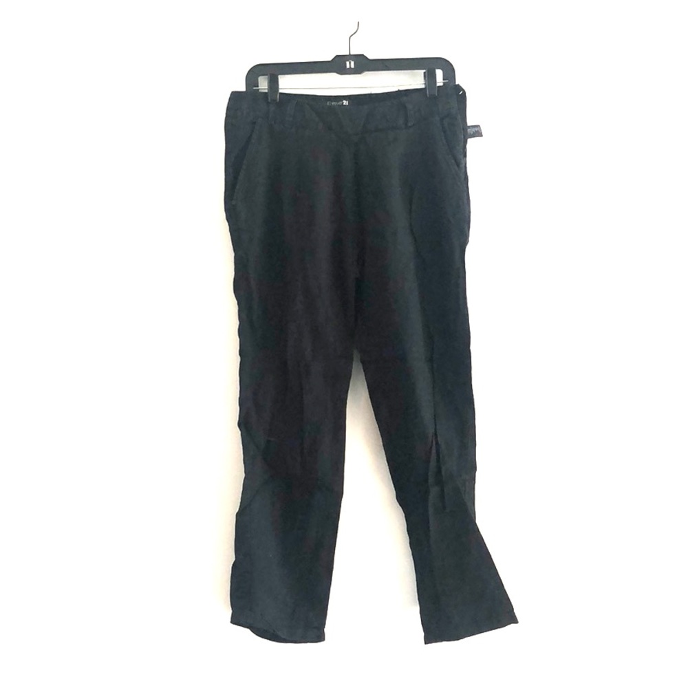 High waisted linen crop pant